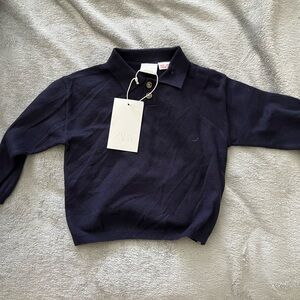 Zara Dark Blue Button-Up Polo